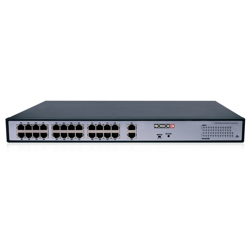 Switch Provision-ISR Fast Ethernet Ethernet PoES-24300C+2G 24 Puertos 10/100/1000Mbps + 2 Puertos Uplink 1Gbps 8,8 Gbit/s 16.000 Entradas No Adminitrable