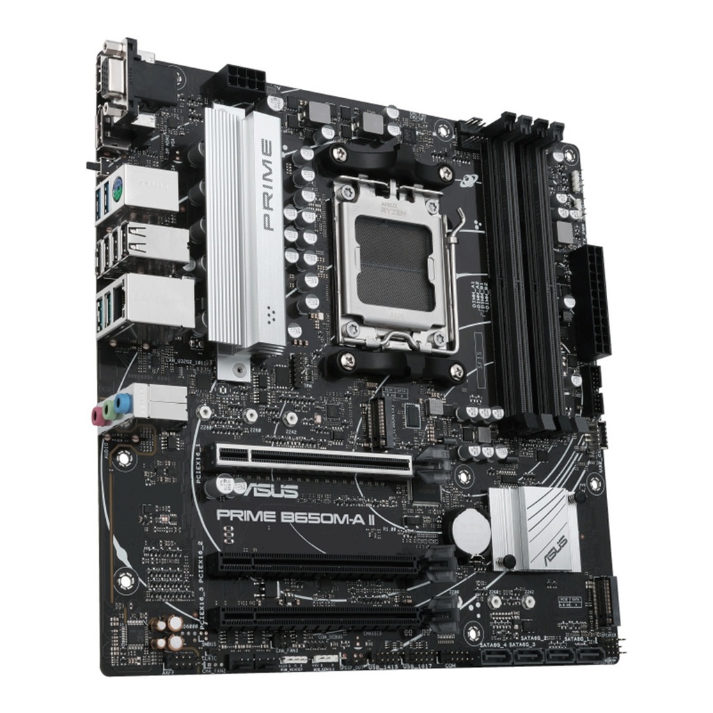 Tarjeta Madre Asus PRIME B650M-A AX II-CSM S-AM5 4x DDR5 HDMI DisplayPort VGA PCI-e-4.0 Wifi6 Micro ATX