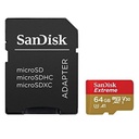 Memoria Flash SanDisk Extreme 64GB MicroSDXC UHS-I Clase 10 con Adaptador 