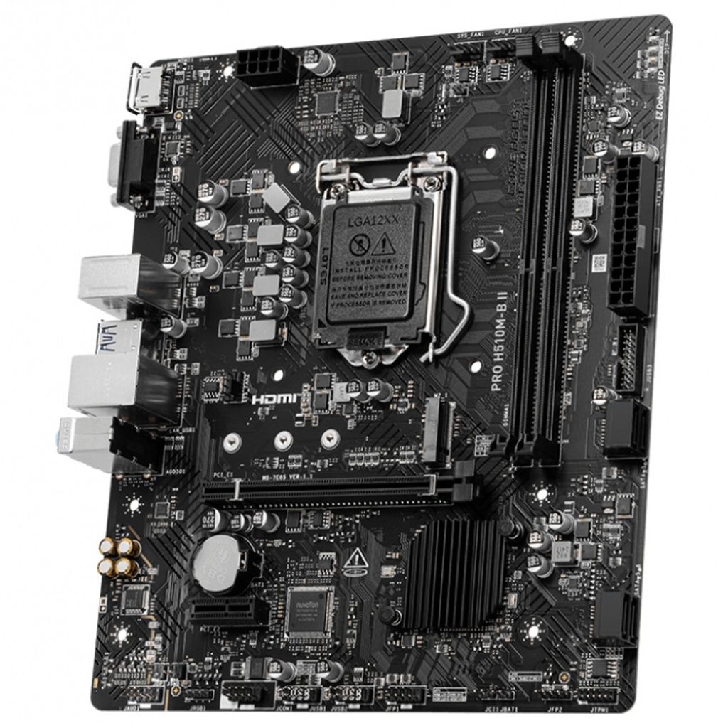 Tarjeta Madre MSI H510M Intel S-1200 10A Gen 2x DDR4 2666MHz PCI-E 3.0 HDMI VGA 4X USB 3.1 M.2 Micro ATX