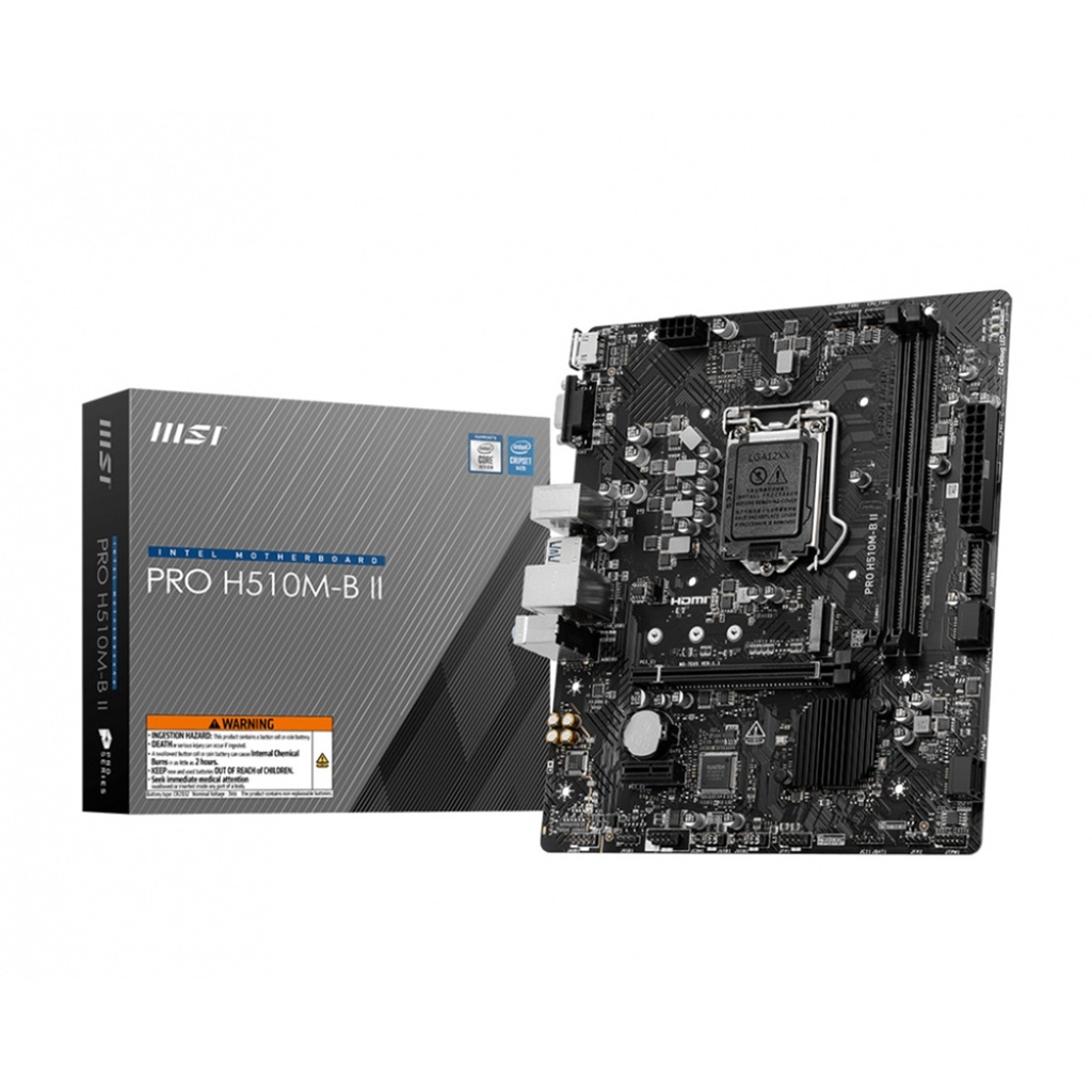 Tarjeta Madre MSI H510M Intel S-1200 10A Gen 2x DDR4 2666MHz PCI-E 3.0 HDMI VGA 4X USB 3.1 M.2 Micro ATX