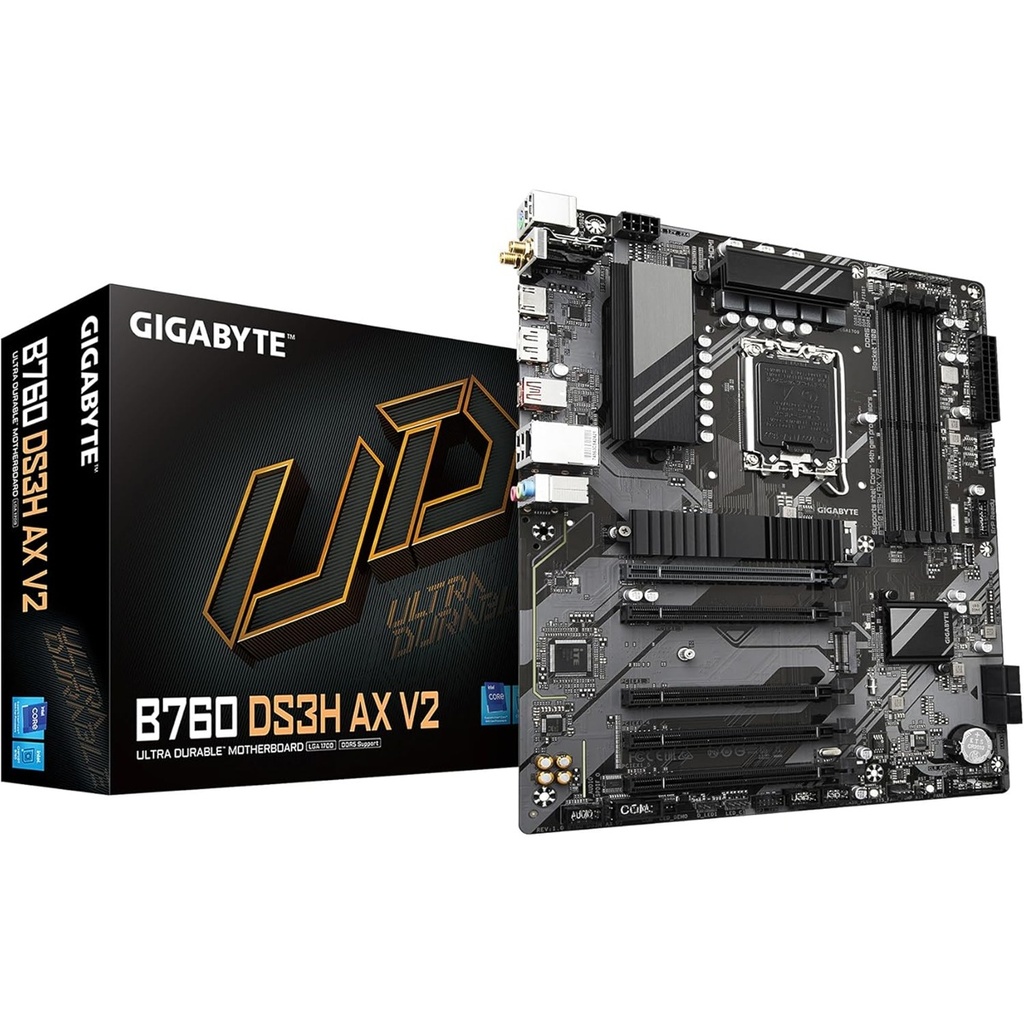Tarjeta Madre Gigabyte B760 DS3H AX V2 LGA 1700 256 GB DDR5 HDMI Displayport Para Intel 