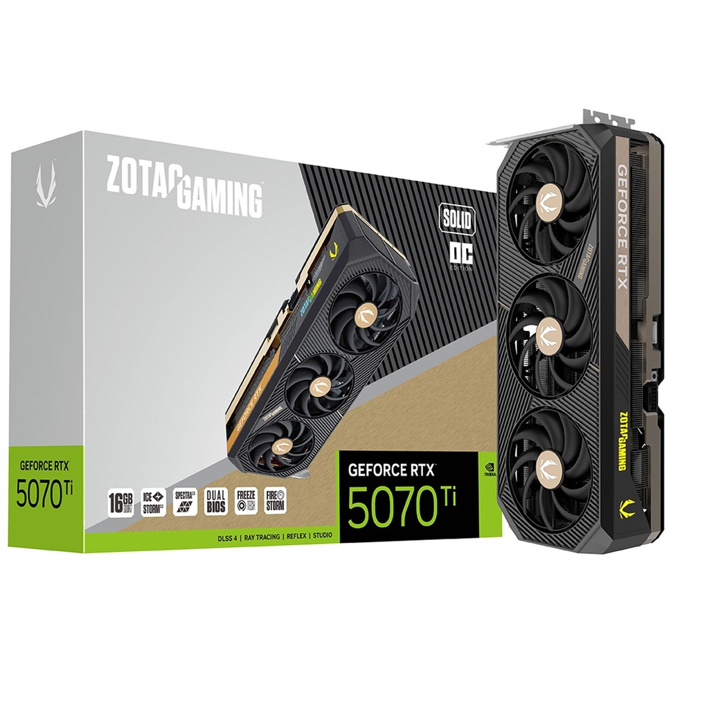 Tarjeta de Video Zotac NVIDIA GeForce RTX 5070 Ti SOLID OC 16GB 256-bit GDDR7 PCI Express x16 5.0