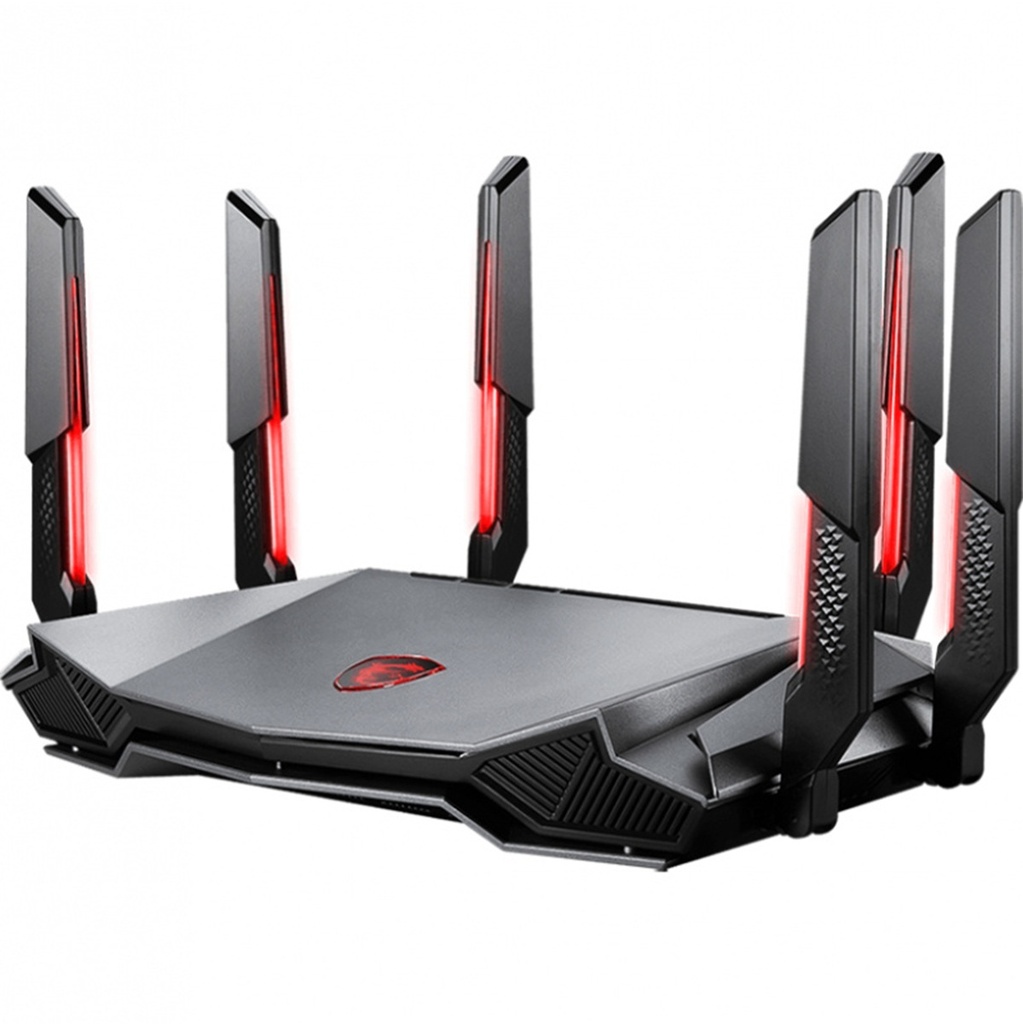 Router MSI Radix AXE6600 Wifi 6E Tri-Band Gaming Router 6GHz 6600MBPs 4 Core 1.8GHz 6 Antenas