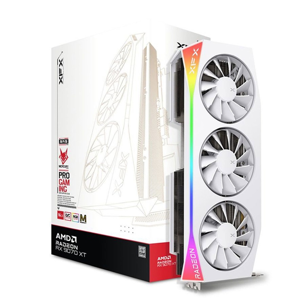 Tarjeta de Video XFX Mercury RX9070XT 16GB GDDR6 2570MHz 3x DisplayPort HDMI