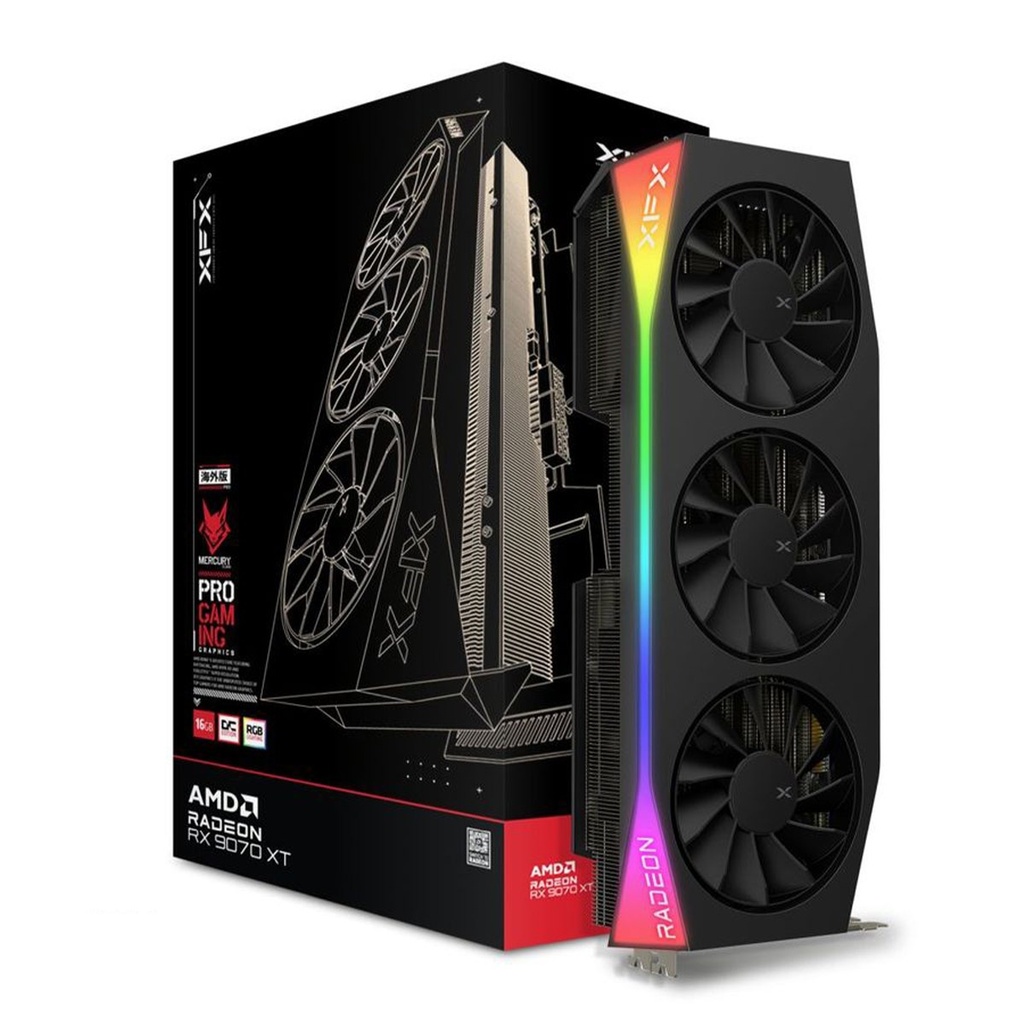 Tarjeta De Video XFX Mercury Radeon RX9070XT 16GB GDDR6 2570MHz 3x DisplayPort HDMI