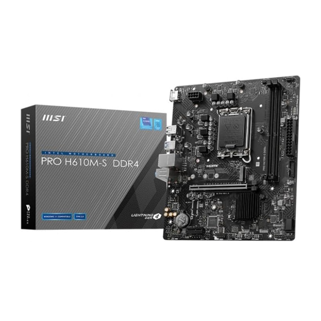 Tarjeta Madre MSI Pro H610M-S DDR4 S-1700 2x DDR4 3200MHz 1x M.2 1x HDMI Micro ATX 
