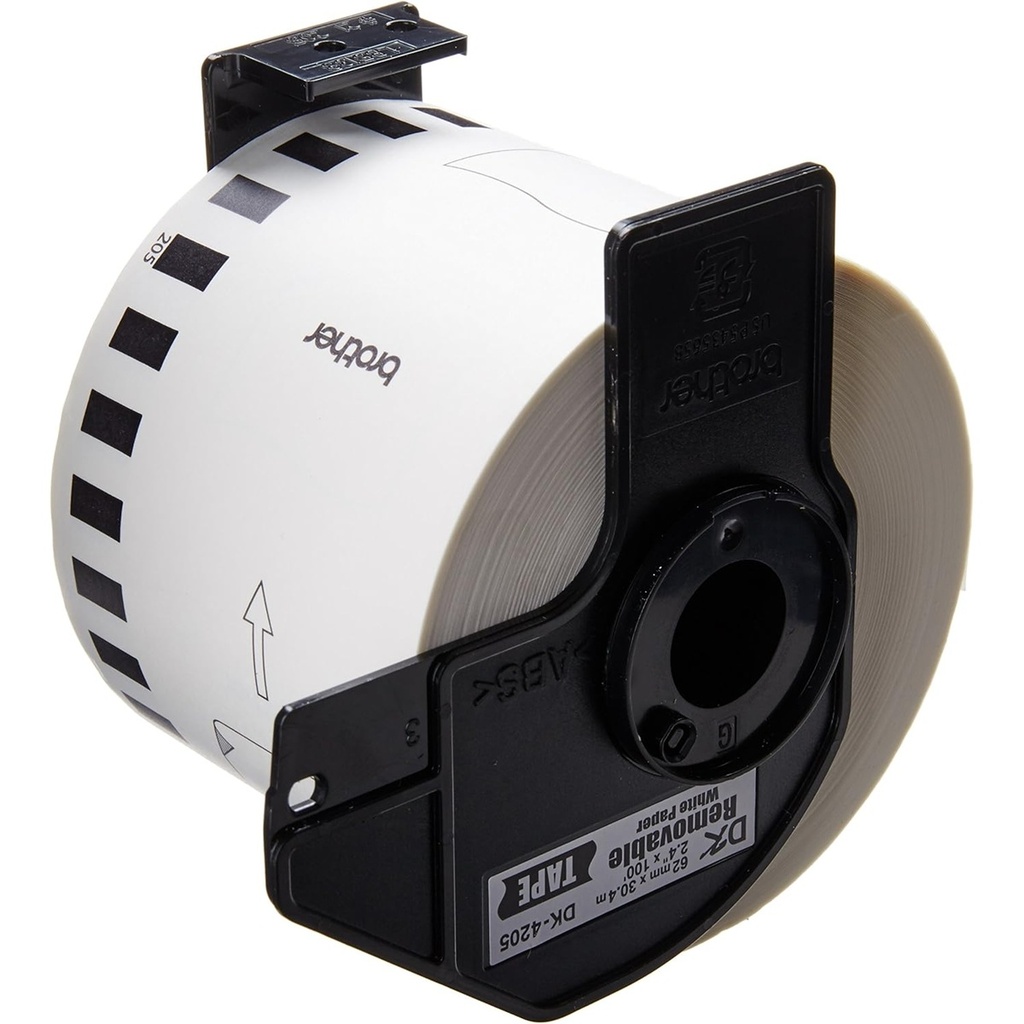 Rollo de Cinta de Papel Removible Blanco Brother DK-4205 62mm