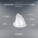 Kit de teclado y mouse acteck inalambrico mk770, ergonomico, 2.4 mhz, hasta 2400 dpi, blanco