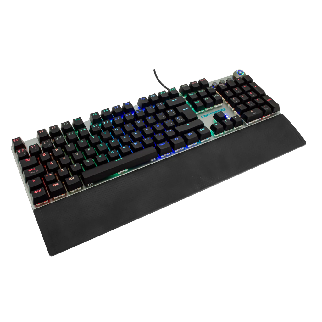 Teclado Gamer Vortred Resistance RGB Teclado Mecánico Alámbrico Negro/Blanco Español