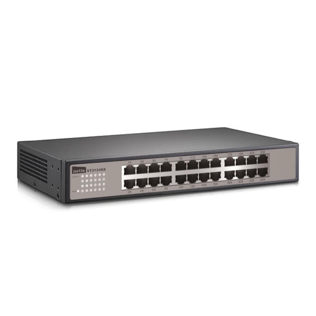 Switch Netis Gigabit Ethernet ST3124GS 24 Puertos 10/100/1000Mbps 16.000 Entradas No Administrable 