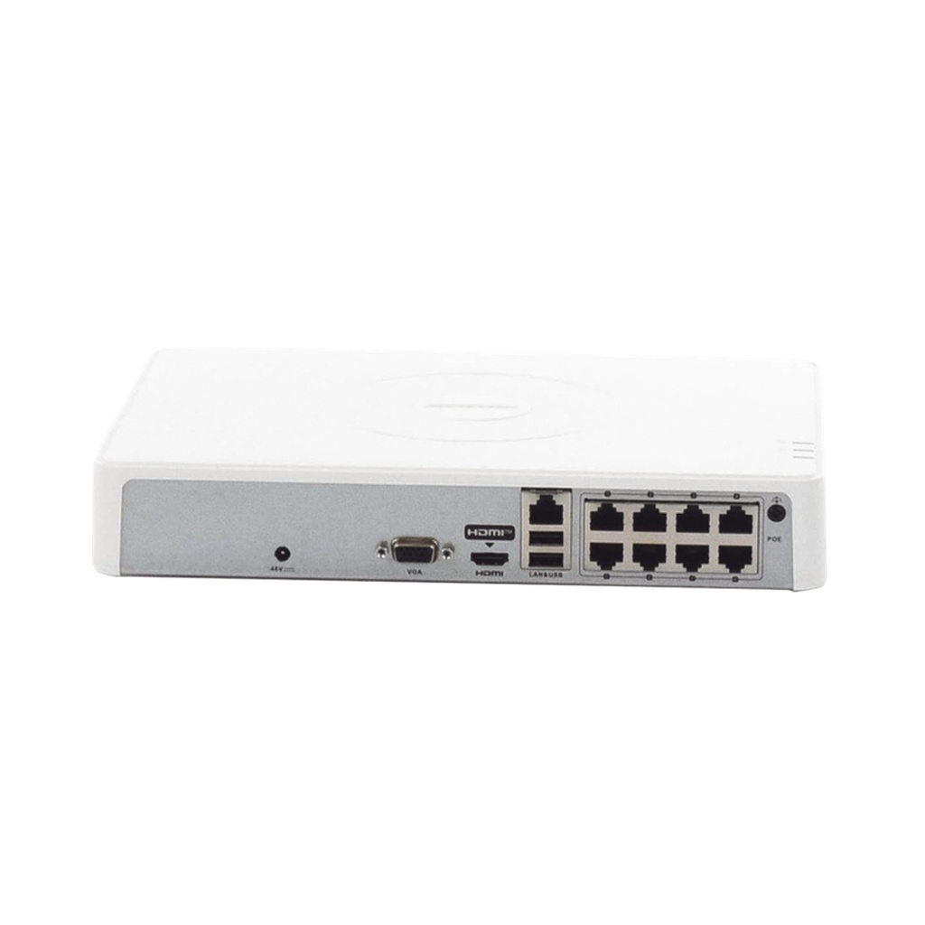 NVR de 8 Canales Hikvision DS-7108NI-Q1/8P(D) Para 1 Discos Duros máx. 6TB 2x USB 2.0 9x RJ-45
