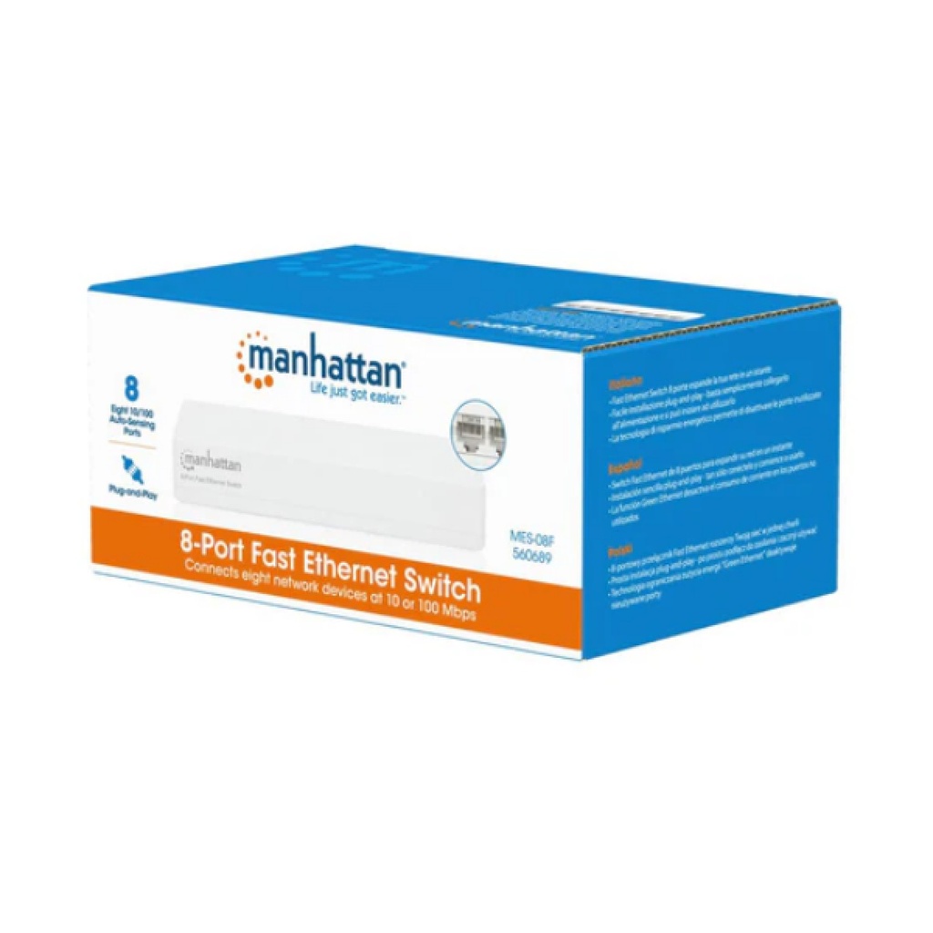 Switch Fast Ethernet Manhattan 560689 8 Puertos 10/100 Mbps No Administrable 