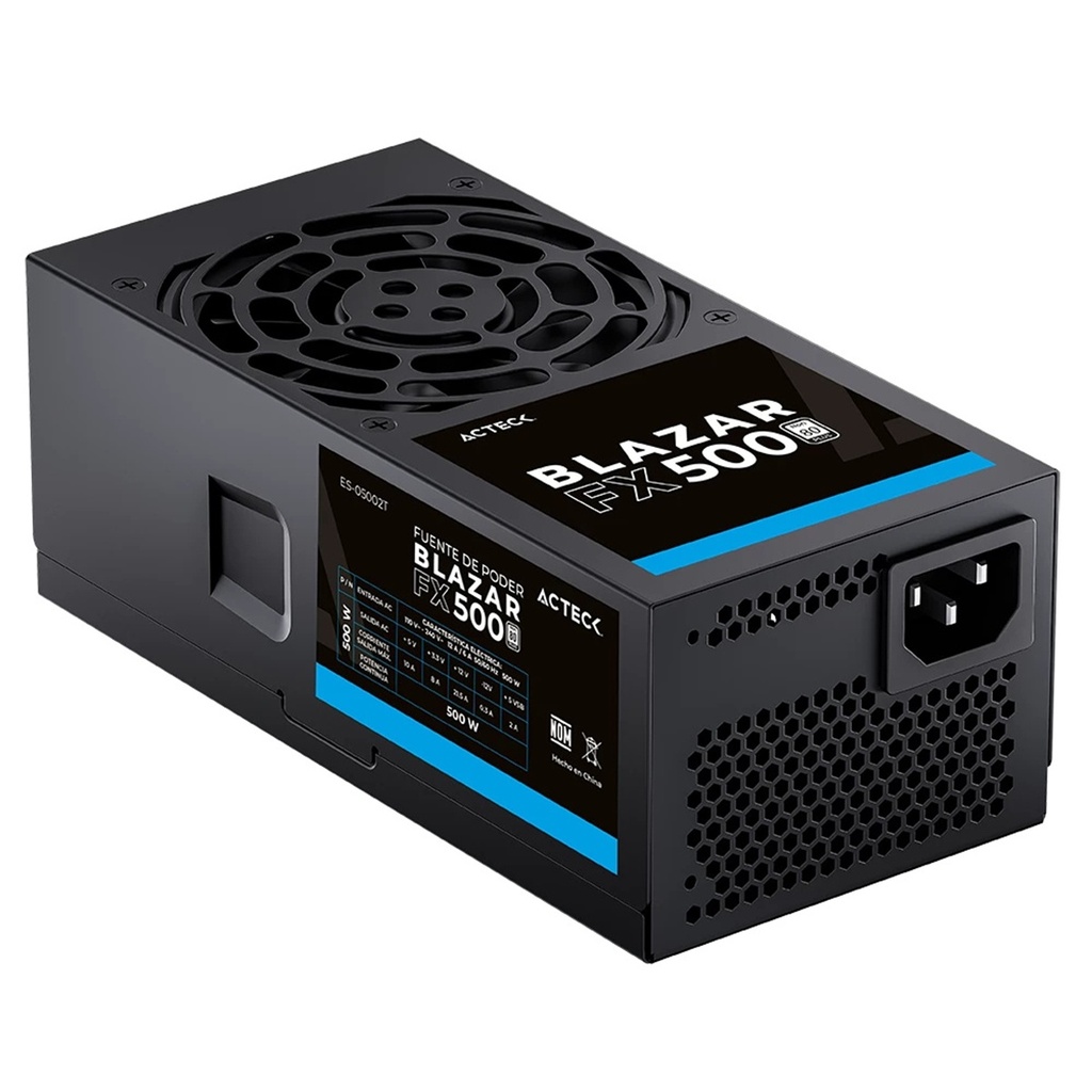Fuente de Poder Acteck FX500 24-pin ATX 80mm 500W 