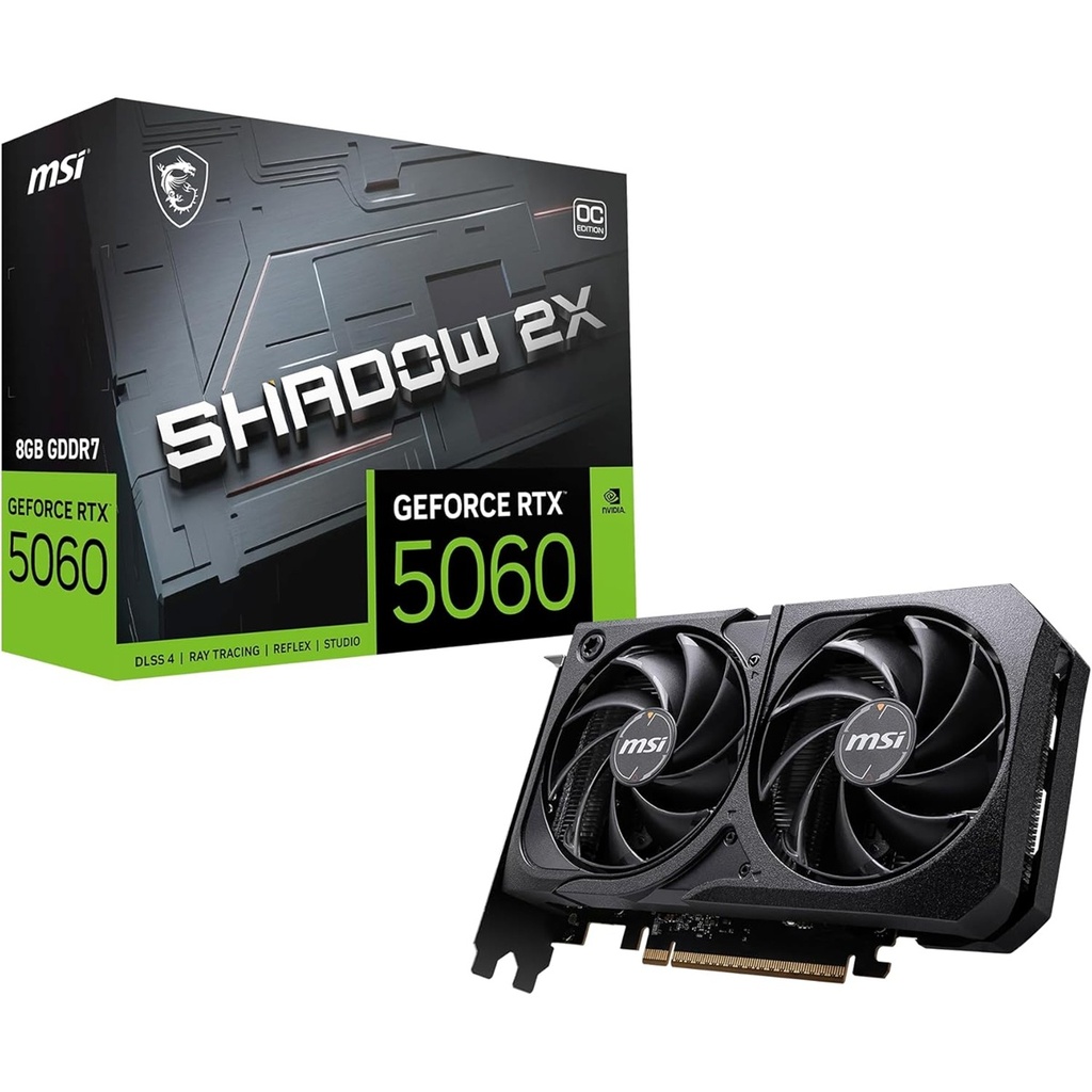 Tarjeta De Video MSI NVIDIA GeForce RTX 5060 8g Shadow 2x OC 8GB 128 Bit GDDR7 Pci Express X16 5.0