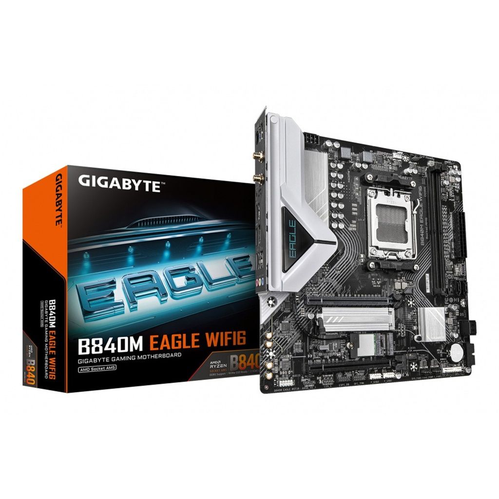Tarjeta Madre Gigabyte B840M EAGLE WIFI6 Micro-ATX AM5 AMD B840 128GB DDR5 HDMI/DP para AMD