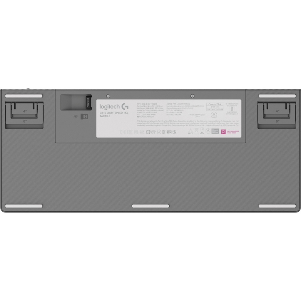 Teclado Mecánico Gamer Logitech G515 Lightspeed LED RGB TKL Logitech GL Tactile RF Inalámbrico/Bluetooth Inglés