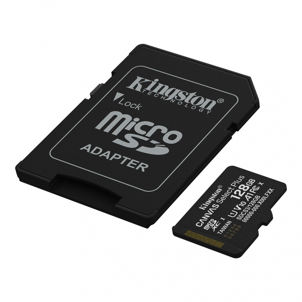 Memoria Flash Kingston Canvas Select Plus 128GB MicroSD UHS-I Clase 10 Con Adaptador