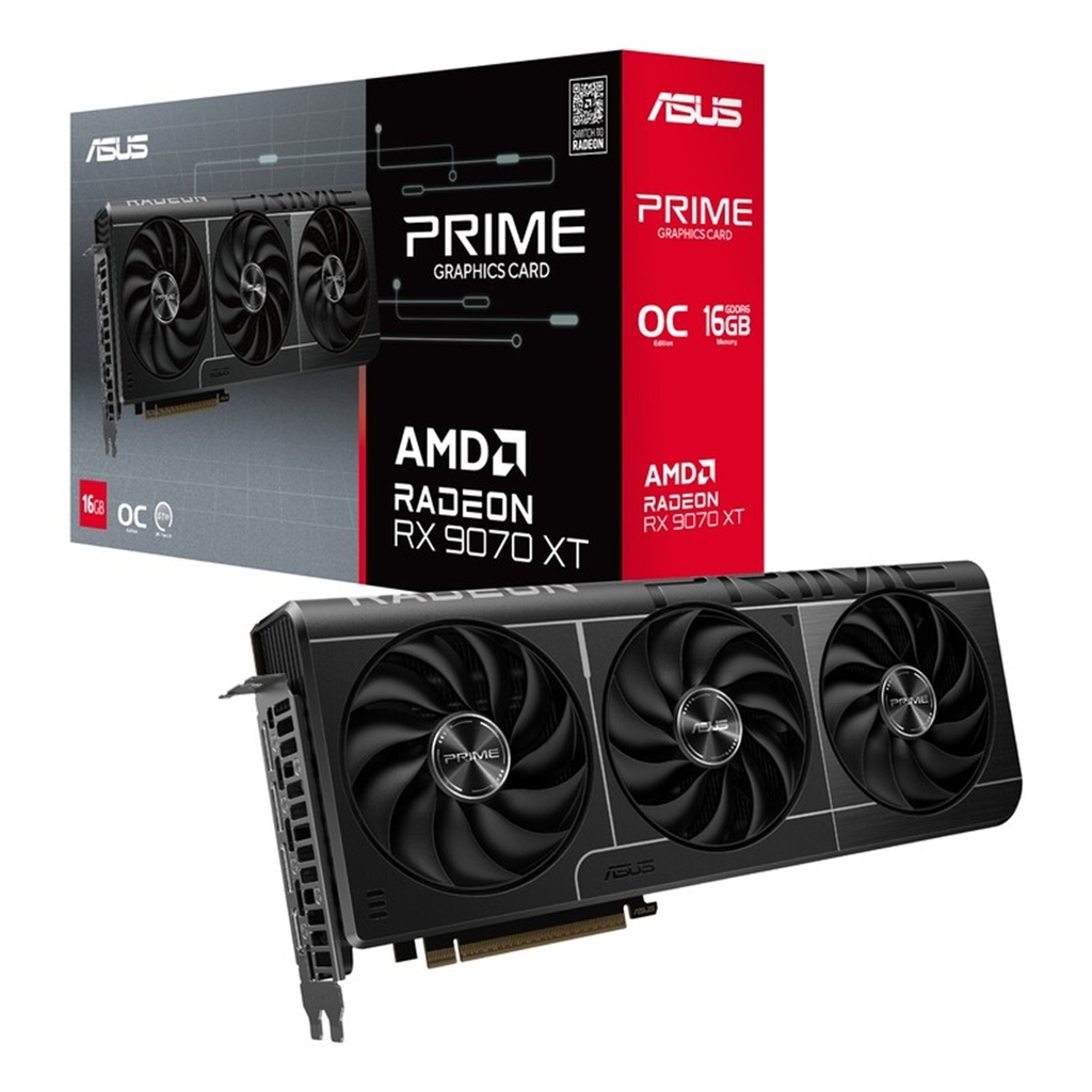 Tarjeta de Video ASUS AMD Radeon RX 9070 XT Prime OC 16GB 256-bit GDDR6 PCI Express x16 5.0