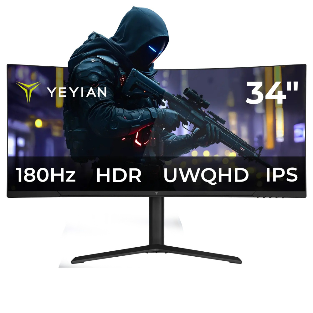 Monitor yeyian gamer elysium34 ips 34" curvo uwqhd