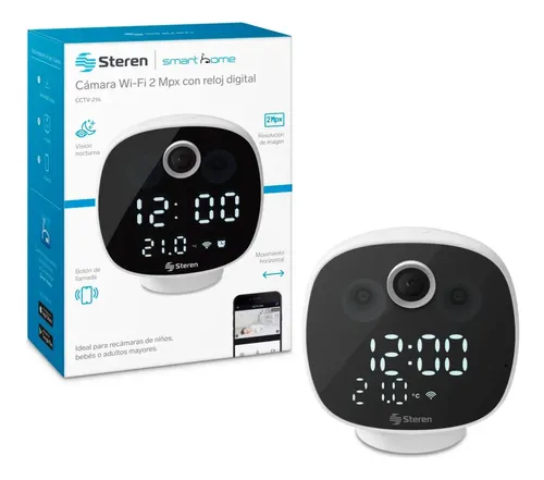 Cámara steren con reloj digital 2mp/vga fhd 1080p/vga15 fps 90° wifi