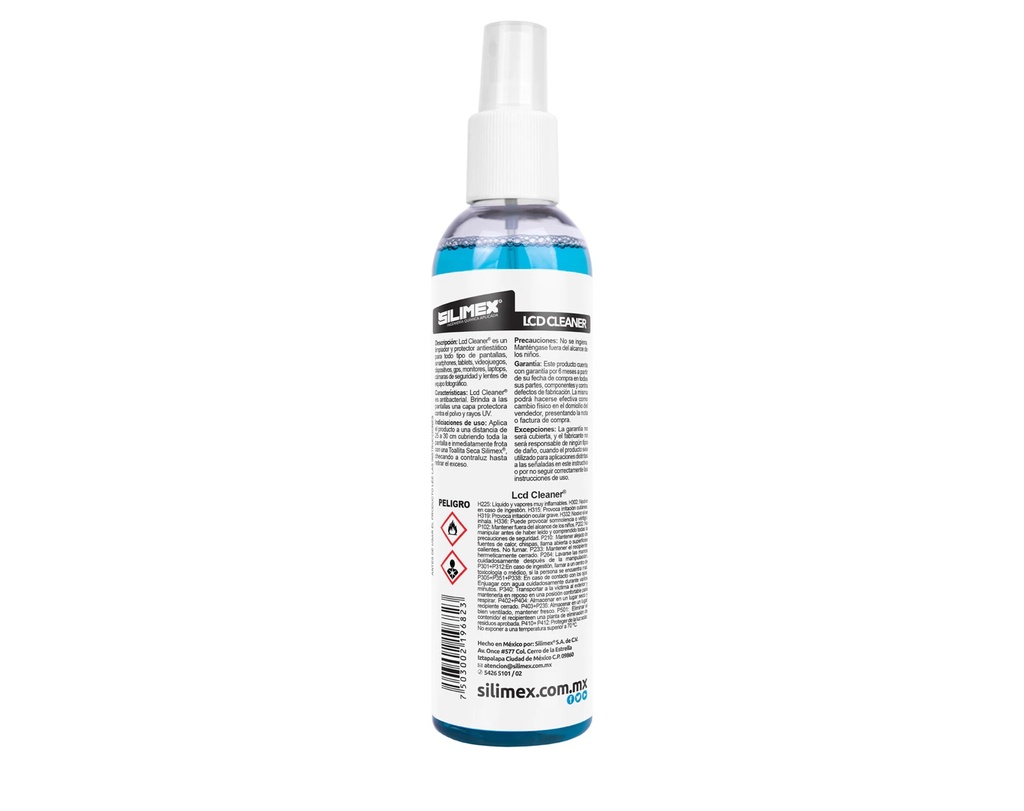 Limpiador de pantallas silimex lcd/plasma/trc antiestatico 250ml atomizador