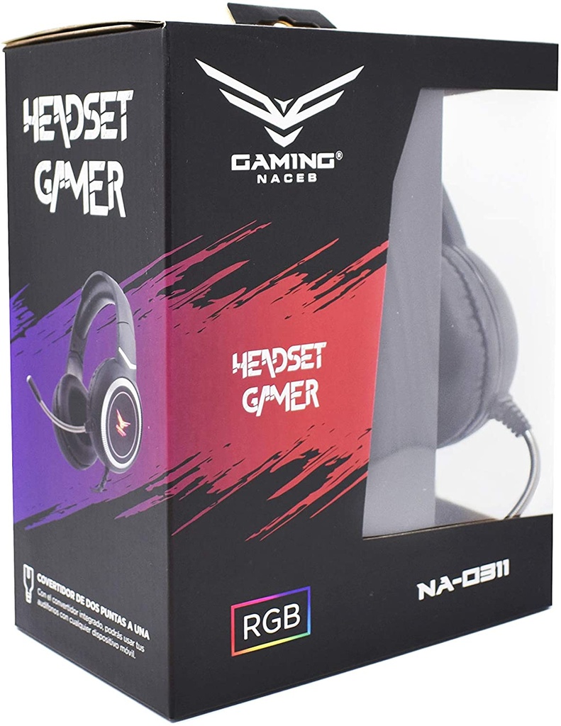 Audífonos Gamer Naceb NA-0311 Alámbrico 2 Metros 3.5mm