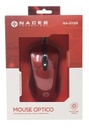 Mouse Naceb Óptico NA-0115 Alámbrico USB 2400DPI Rojo