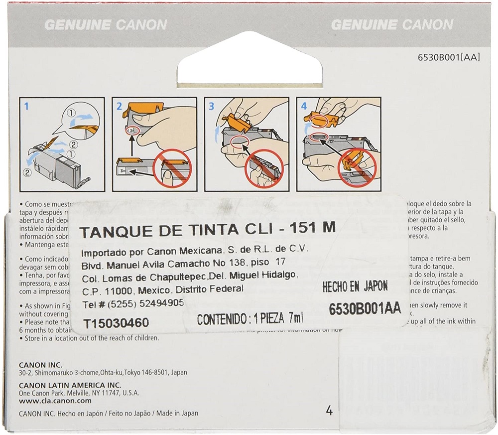 Tanque De Tinta Canon Cli-151m 7ml Negro