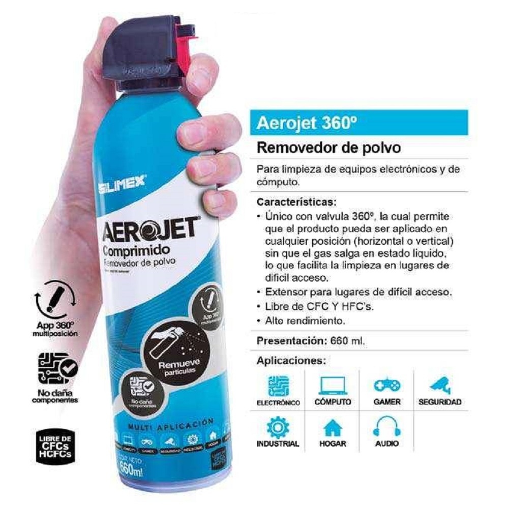 Aire Comprimido Silimex AeroJet 360° para Remover Polvo 660ml