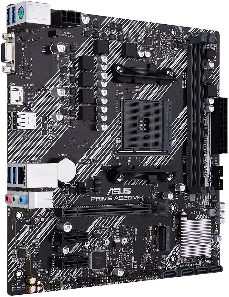 Tarjeta Madre ASUS micro ATX PRIME A520M-K S-AM4 AMD A520 HDMI 64GB DDR4 para AMD