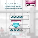 Switch TP-Link Gigabit Ethernet TL-SG1005P 5 Puertos 10/100/1000 10Gbit/s 2000 Entradas No Administrable