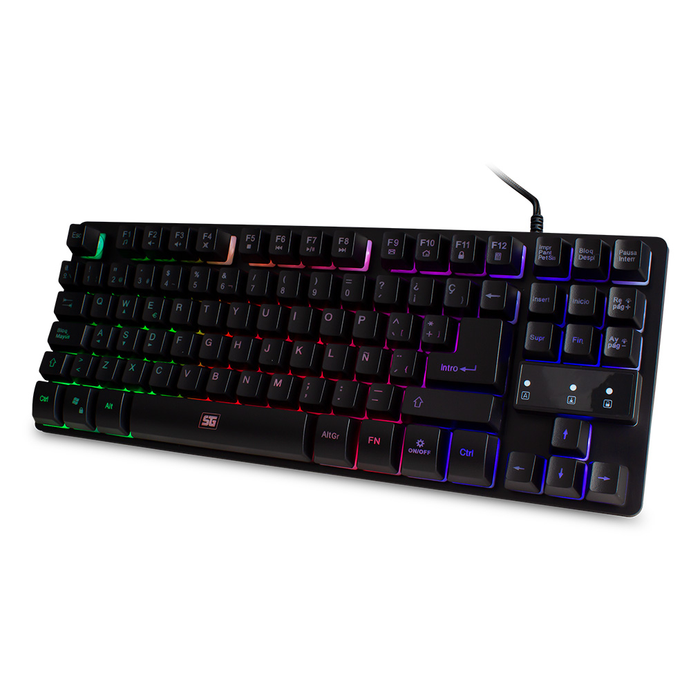 Teclado Multimedia Gamer Vorago Kb503 Retroiluminado Led Rainbow AntiGhosting Ucb 2.0 Color Negro