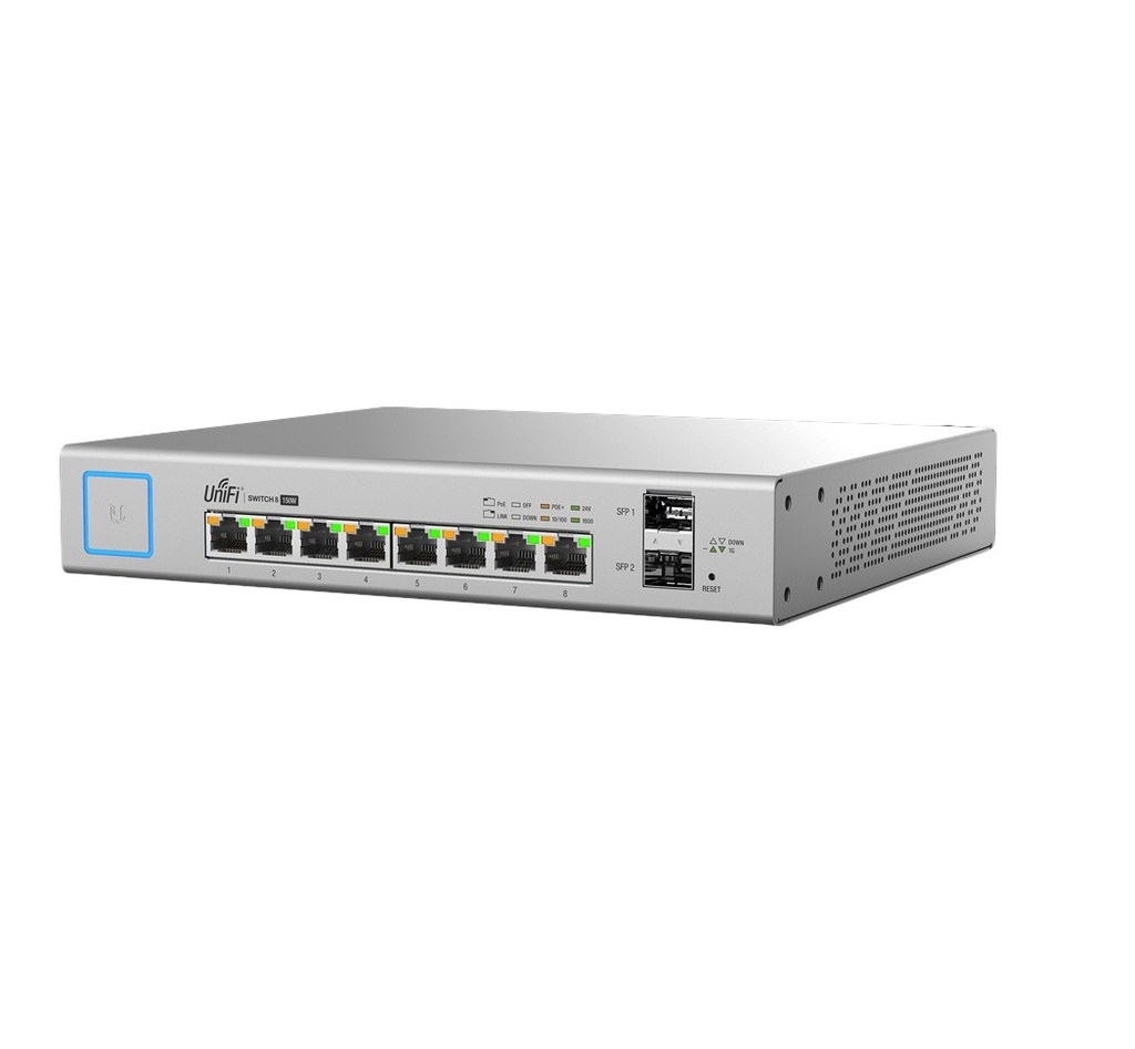 Switch Ubiquiti Networks Gigabit Ethernet US-8-150W 8 Puertos 10/100/1000Mbps + 2 Puertos SFP 20 Gbit/s Gestionado