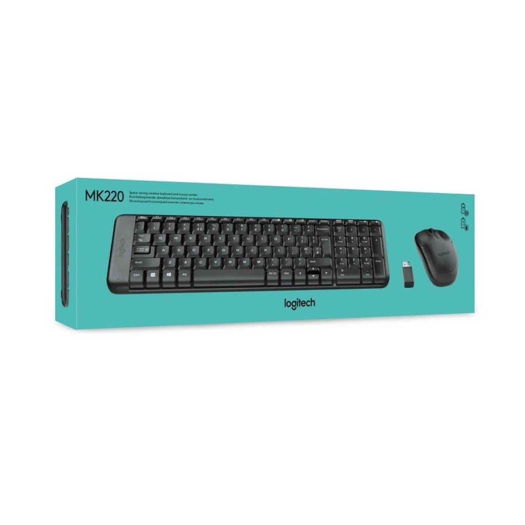 Kit de Teclado y Mouse Logitech MK220 Inalámbrico USB Negro Español