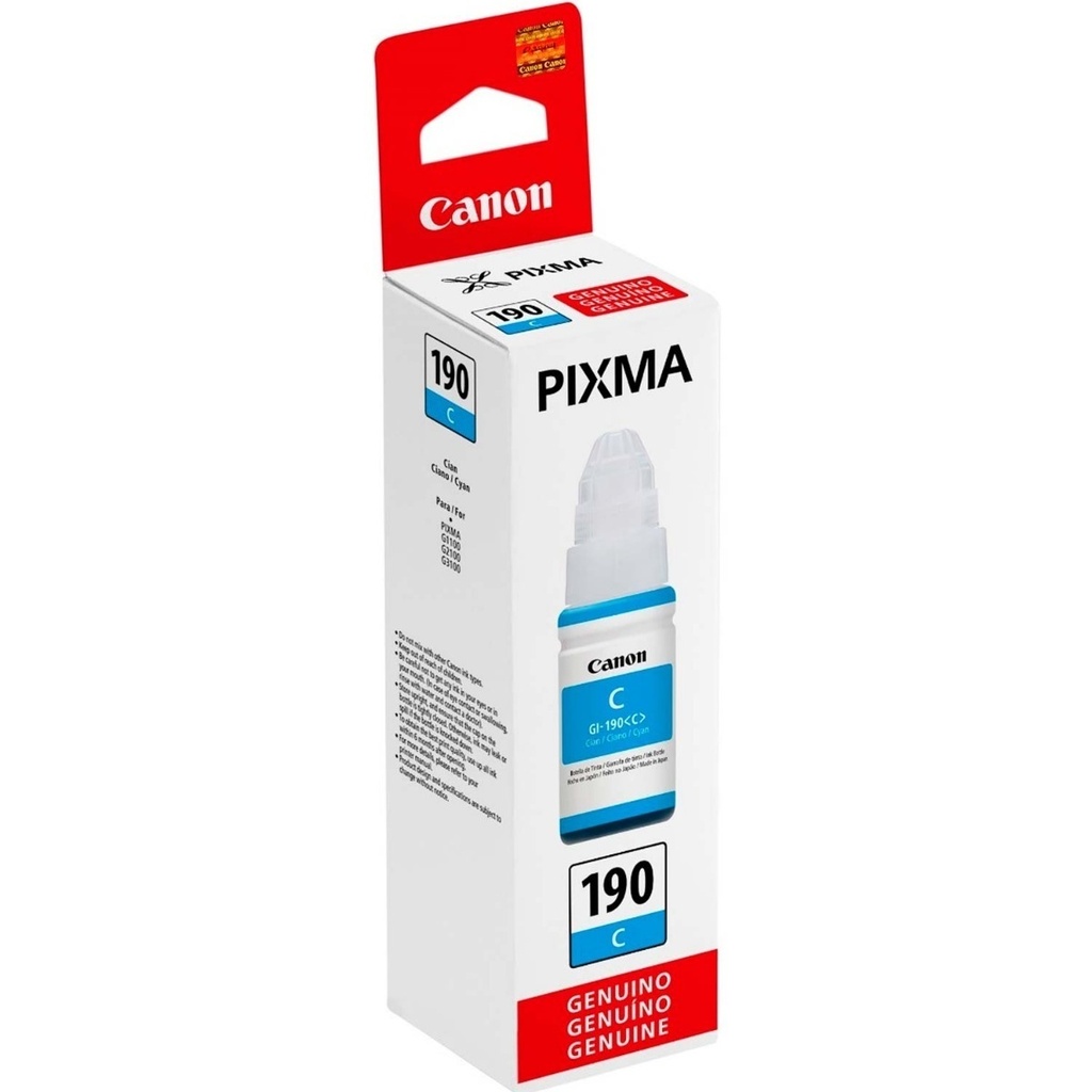 BOTELLA de TINTA GI-190 Cian para PIXMA G1100 G2100 G3100