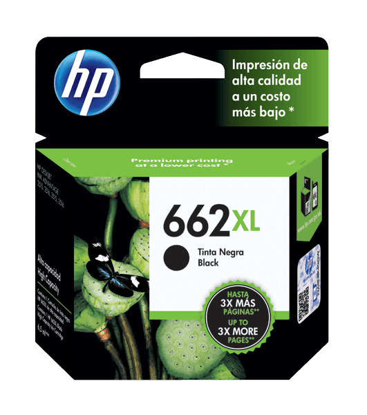 Cartucho HP 662XL Negro 360 Páginas para Deskjet 2515 2516 3515 3516
