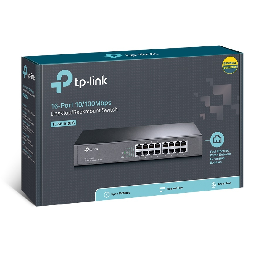 Switch escrit/rack tp-link/16ptos fast/save energy 70%/13"/tl-sf1016ds