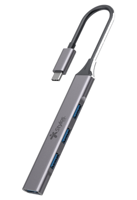Hub multipuerto stylos 4 en 1 usb tipo c a 3 puertos usb (stcbhub42g)