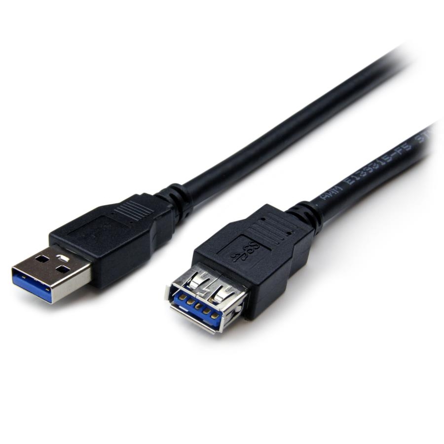 Cable de 1.8m de extension alargador pasivo usb 3.0 superspeed - macho a hembra usb a - extensor - negro - startech.com mod. usb