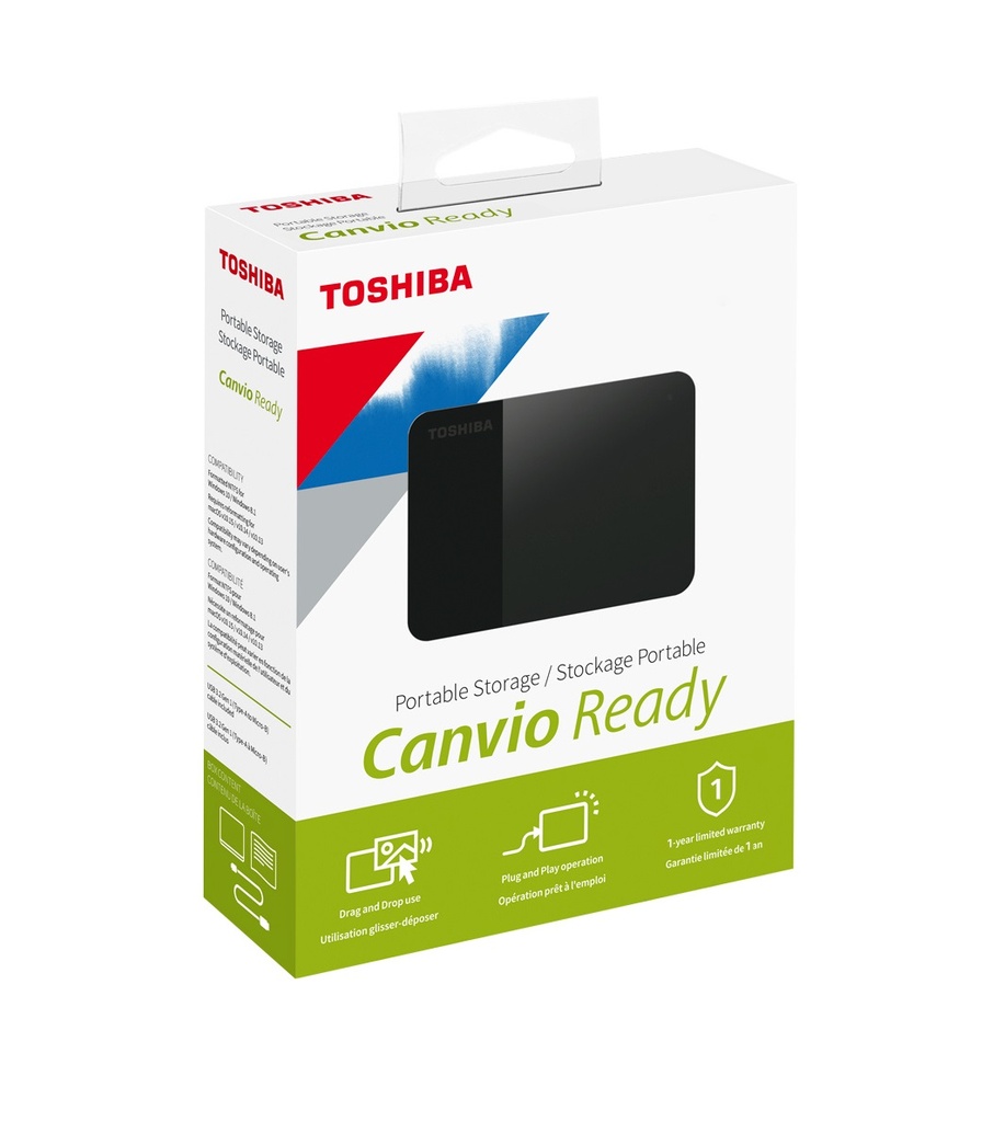 Disco Duro Externo Toshiba Canvio Ready 2.5" 1TB USB 3.0 Negro para MAC