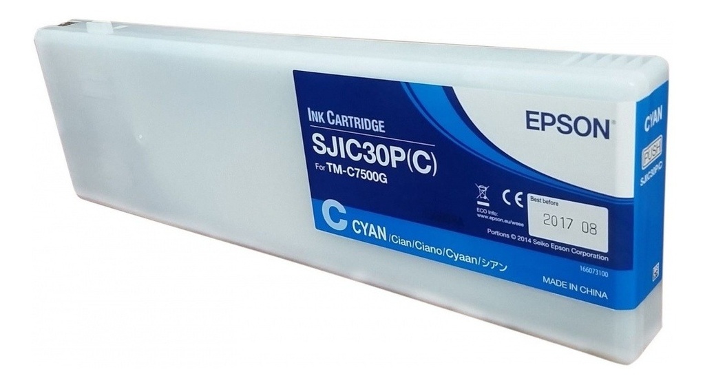 Cartucho epson modelo sjic30p cyan, para tm-7500g