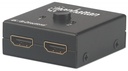 Manhattan Switch Bidireccional HDMI de 2 Puertos, 3x HDMI Hembra, Negro