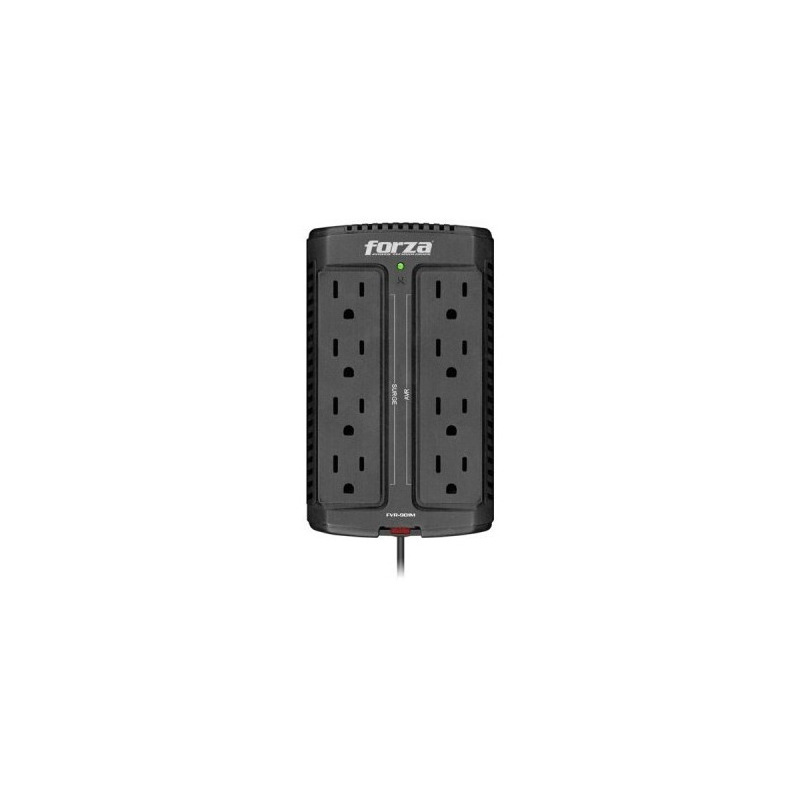 Regulador forza capacidad de voltaje 900va/450w. 8 tomas de corriente. -