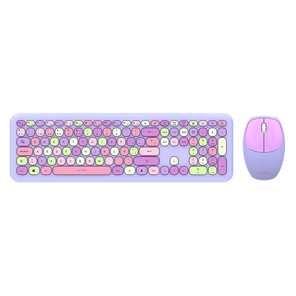 Kit De Teclado Y Mouse Acteck Creator Chic Colors MK475 Inalámbrico USB Español