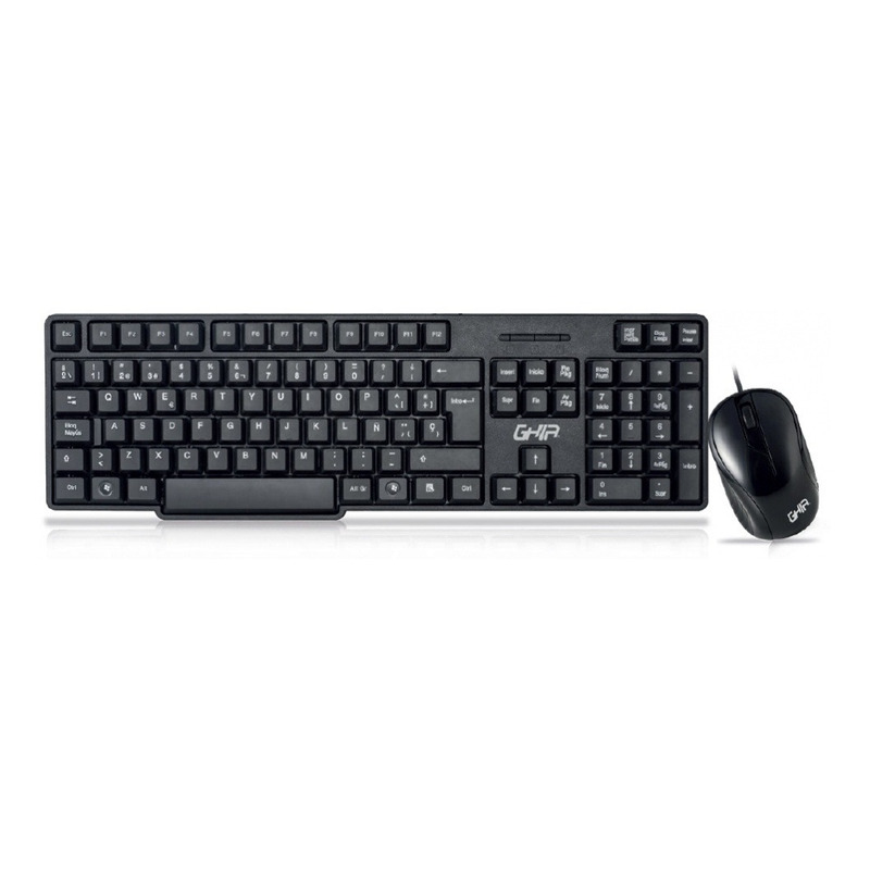 Kit teclado y mouse alambrico ghia color negro