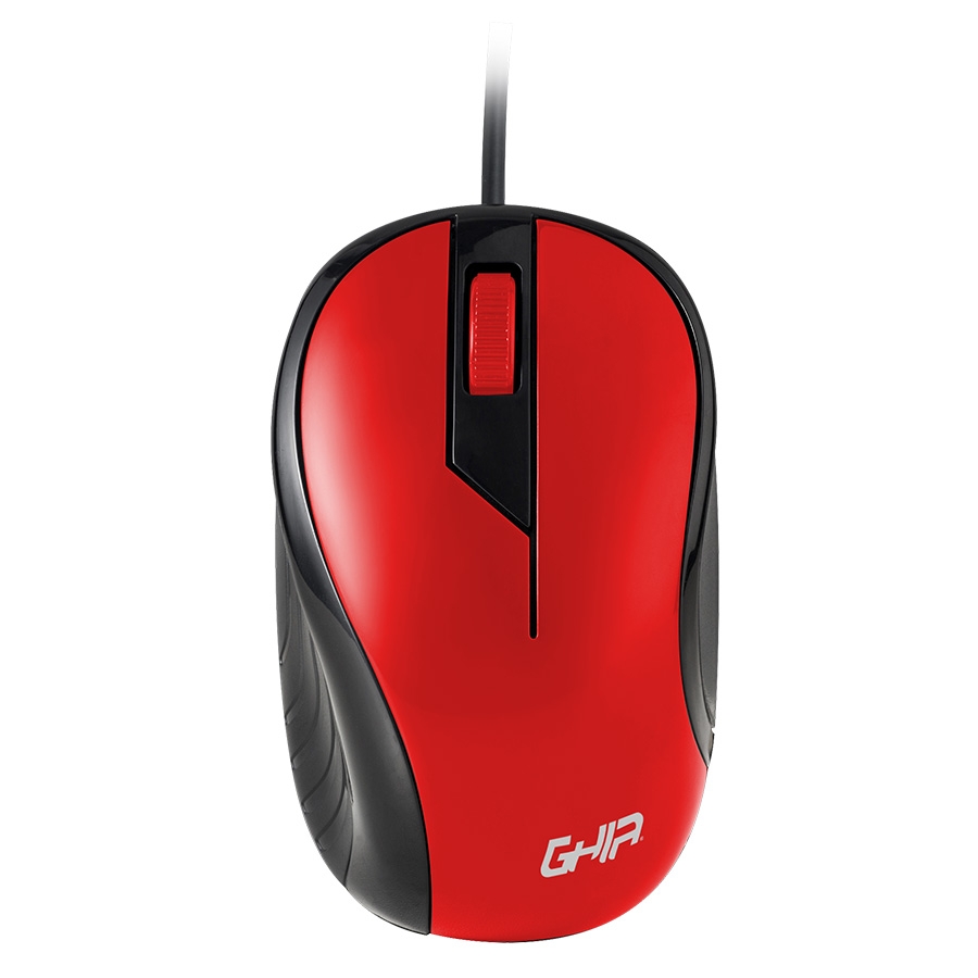 Mouse alambrico ghia color rojo 1200 dpi