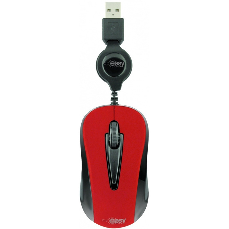 Mini Mouse Optico Retractil Easy Line Rojo USB
