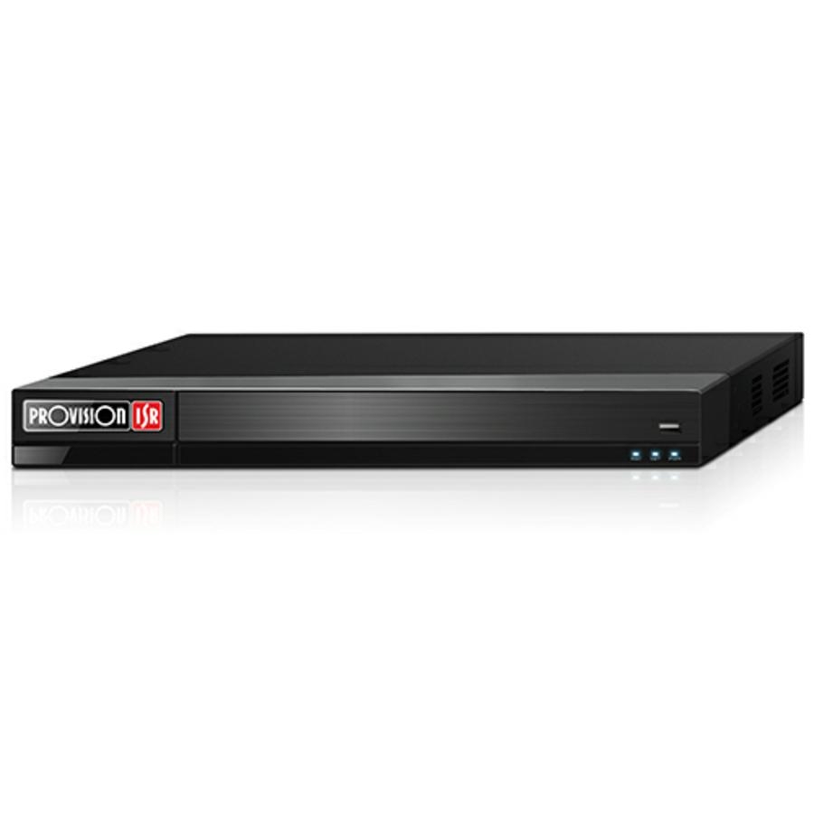Nvr provision isr de 4 canales hasta 5 mp, 4 puertos poe, onvif, h.265, p2p, soporta analíticos