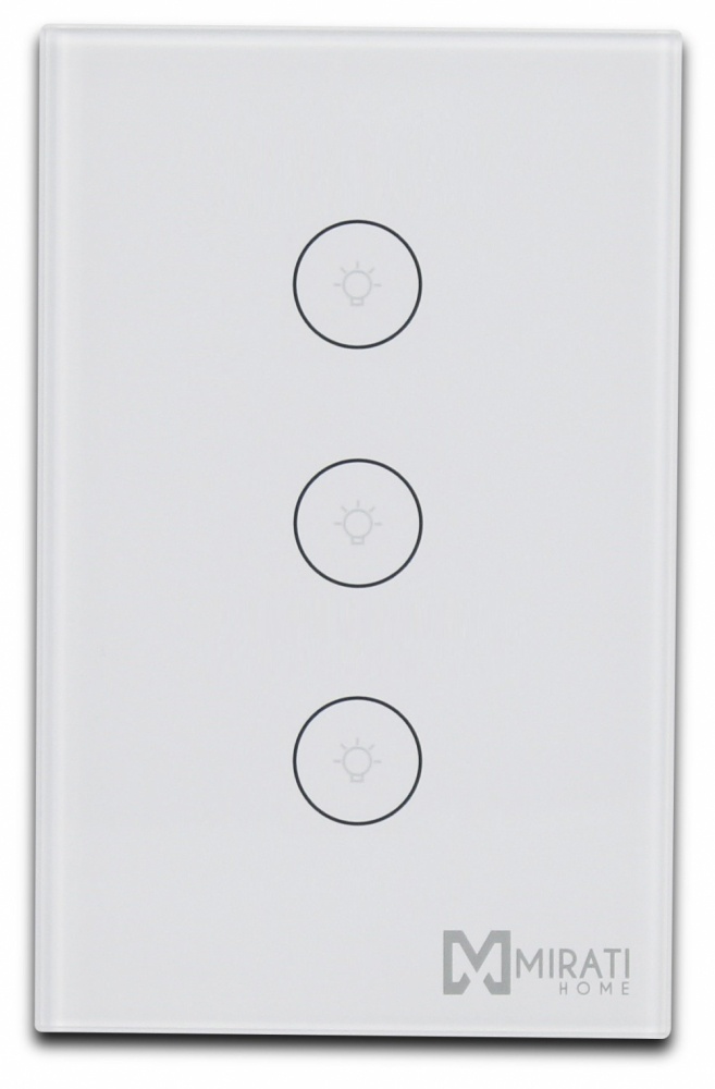 Switch de pared inteligente  mirati  wifi  3 apagadores touch